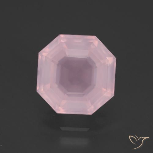 4.12ct 天然 ローズピンク ローズクォーツ, エメラルドカット, 透明