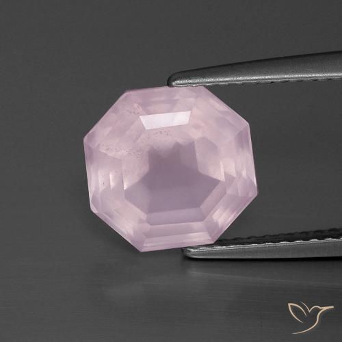 3.71ct 天然 ライトピンク ローズクォーツ, エメラルドカット, 透明