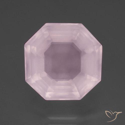 10.48ct 天然 バブルガムピンク ローズクォーツ, エメラルドカット, 透明
