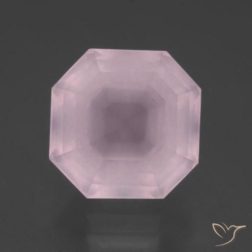 10.89ct 天然 ライトピンク ローズクォーツ, エメラルドカット, 透明