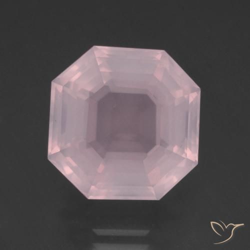 10.27ct 天然 ライトピンク ローズクォーツ, エメラルドカット, 透明