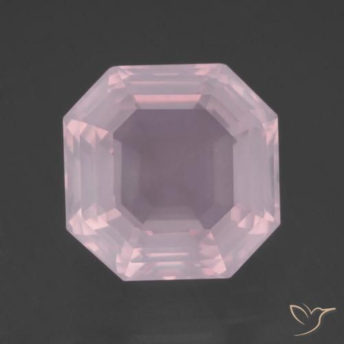 11.75ct 天然 ライトピンク ローズクォーツ, エメラルドカット, 透明