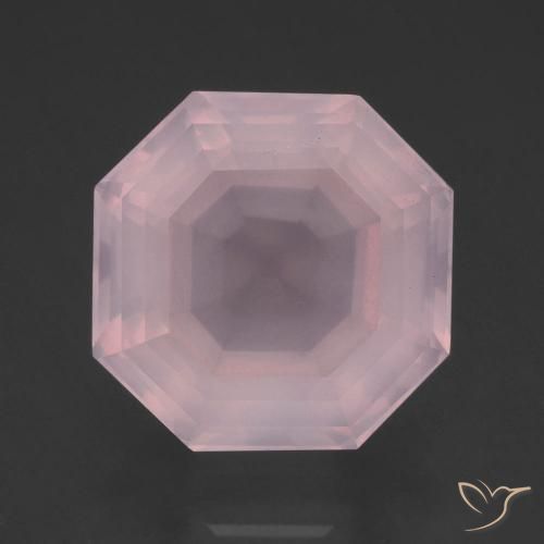 12.66ct 天然 ローズピンク ローズクォーツ, エメラルドカット, 透明