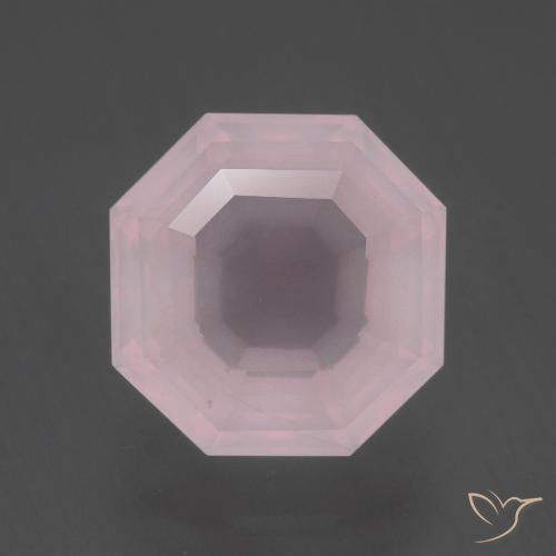 4.32ct 天然 ライトローズピンク ローズクォーツ, エメラルドカット, 透明