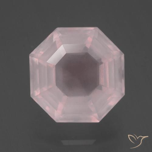 4.23ct 天然 ライトローズピンク ローズクォーツ, エメラルドカット, 透明