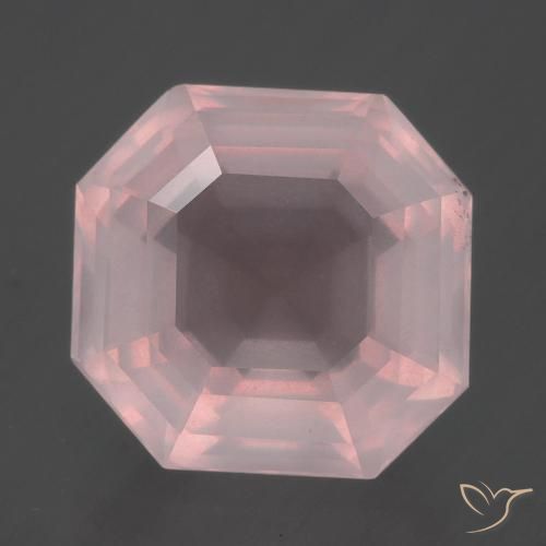 8.64ct 天然 ライトピンク ローズクォーツ, エメラルドカット, 透明