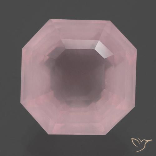 9.49ct 天然 ミディアムローズピンク ローズクォーツ, エメラルドカット, 透明