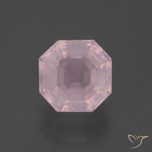 3.21ct 天然 ローズピンク ローズクォーツ, エメラルドカット, 透明