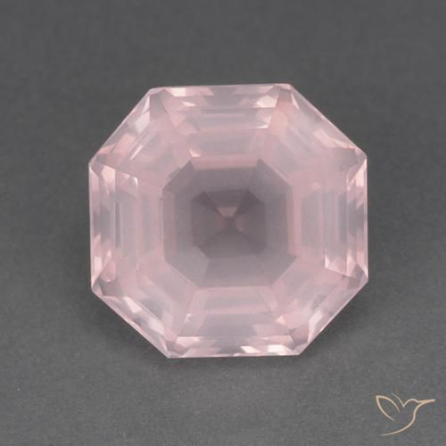 8.79ct 天然 ライトピンク ローズクォーツ, エメラルドカット, 透明