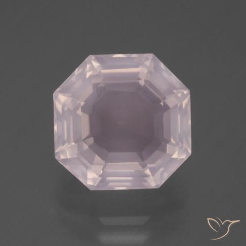 6.95ct 天然 ライトピンク ローズクォーツ, エメラルドカット, 透明