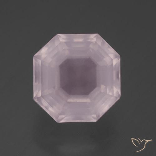 7.26ct 天然 ライトピンク ローズクォーツ, エメラルドカット, 透明