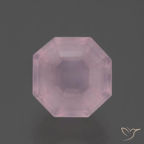 3.88ct 天然 ミディアムピンク ローズクォーツ, エメラルドカット, 透明
