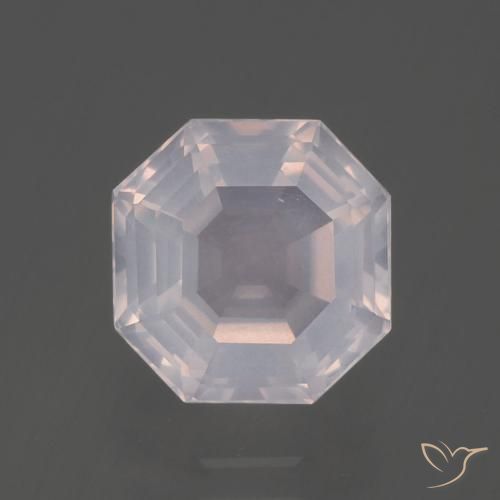 3.05ct 天然 非常に薄いピンク ローズクォーツ, エメラルドカット, 透明
