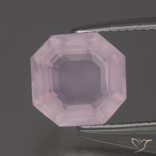 3.57ct 天然 ライトピンク ローズクォーツ, エメラルドカット, 透明