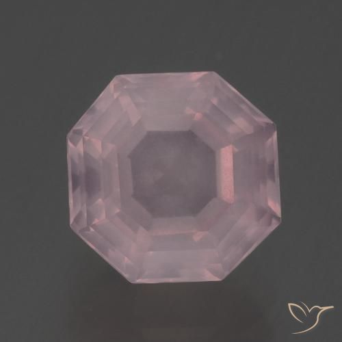 3.56ct 天然 ライトピンク ローズクォーツ, エメラルドカット, 透明