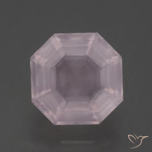3.29ct 天然 ライトピンク ローズクォーツ, エメラルドカット, 透明
