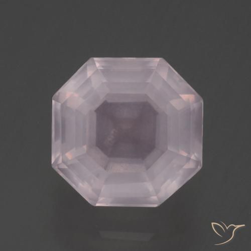 3.32ct 天然 ライトローズピンク ローズクォーツ, エメラルドカット, 透明