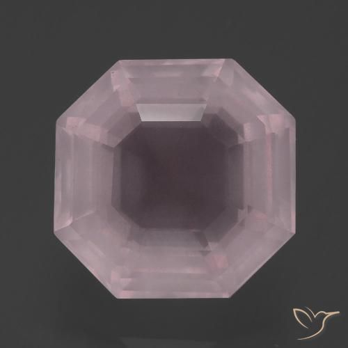5.34ct 天然 ライトピンク ローズクォーツ, エメラルドカット, 透明