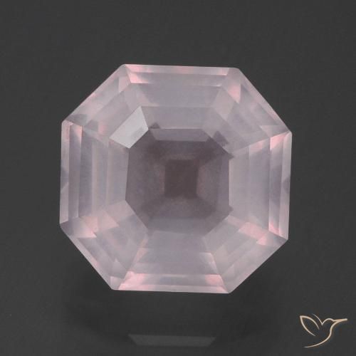 5.92ct 天然 ライトローズピンク ローズクォーツ, エメラルドカット, 透明