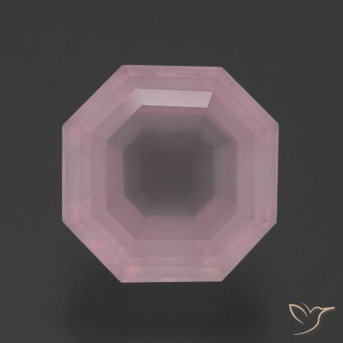 5.86ct 天然 ローズピンク ローズクォーツ, エメラルドカット, 透明