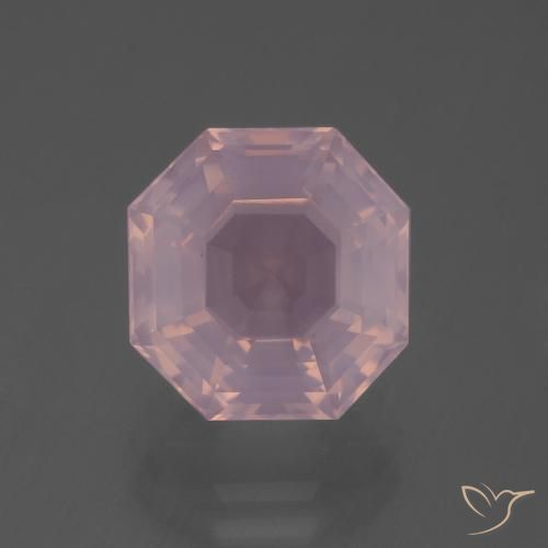 5.77ct 天然 ローズピンク ローズクォーツ, エメラルドカット, 透明