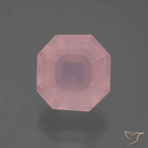 6.23ct 天然 鮮やかなピンク ローズクォーツ, エメラルドカット, 透明
