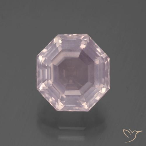 5.71ct 天然 ライトローズピンク ローズクォーツ, エメラルドカット, 透明