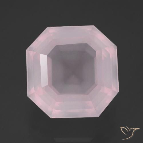 13.75ct 天然 ライトピンク ローズクォーツ, エメラルドカット, 透明