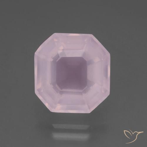 7.39ct 天然 バブルガムピンク ローズクォーツ, エメラルドカット, 透明