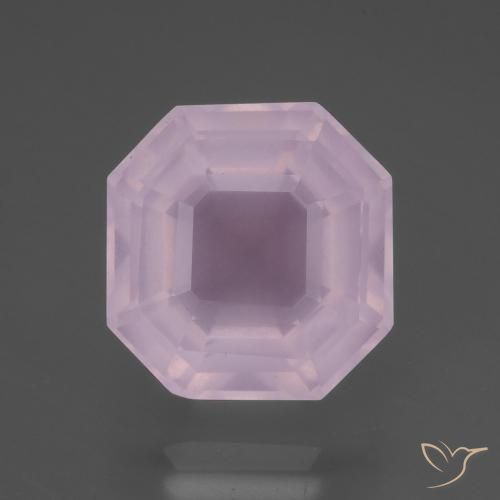 9.17ct 天然 バブルガムピンク ローズクォーツ, エメラルドカット, 透明