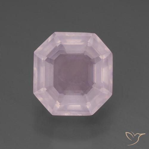 6.48ct 天然 バブルガムピンク ローズクォーツ, エメラルドカット, 透明