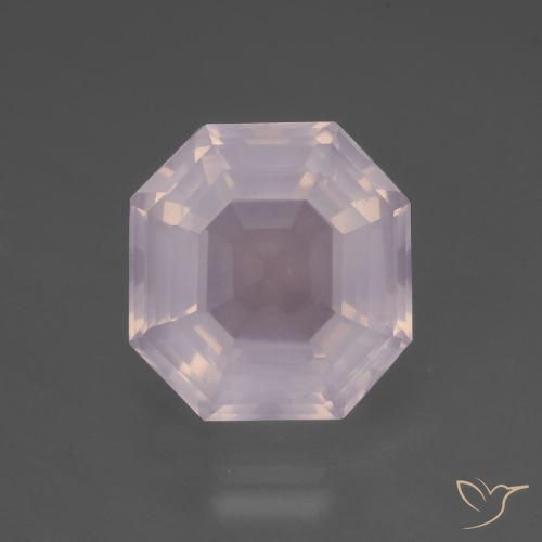 6.79ct 天然 バブルガムピンク ローズクォーツ, エメラルドカット, 透明
