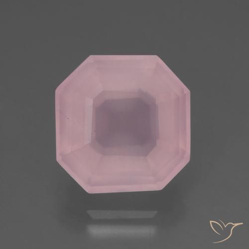 7.07ct 天然 ミディアムピンク ローズクォーツ, エメラルドカット, 透明