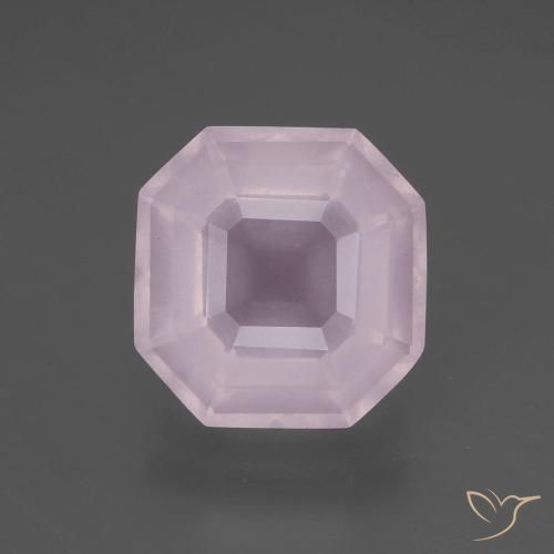 6.13ct 天然 ライトピンク ローズクォーツ, エメラルドカット, 透明