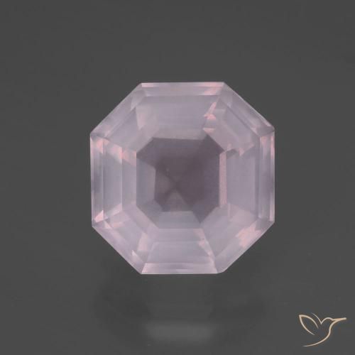 5.44ct 天然 バブルガムピンク ローズクォーツ, エメラルドカット, 透明