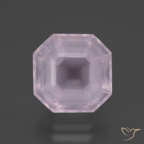 6.22ct 天然 ライトピンク ローズクォーツ, エメラルドカット, 透明