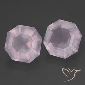 Shop natural 11.24ct 非常に薄いピンク ローズクォーツ gems, 八角形 / エメラルドカット, from 南アフリカ at GemSelect. In stock, global shipping!
