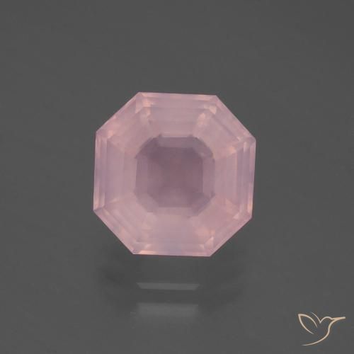 4.60ct 天然 鮮やかなピンク ローズクォーツ, エメラルドカット, 透明