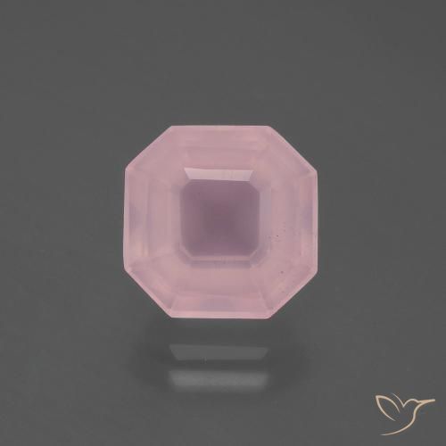4.47ct 天然 ミディアムピンク ローズクォーツ, エメラルドカット, 透明