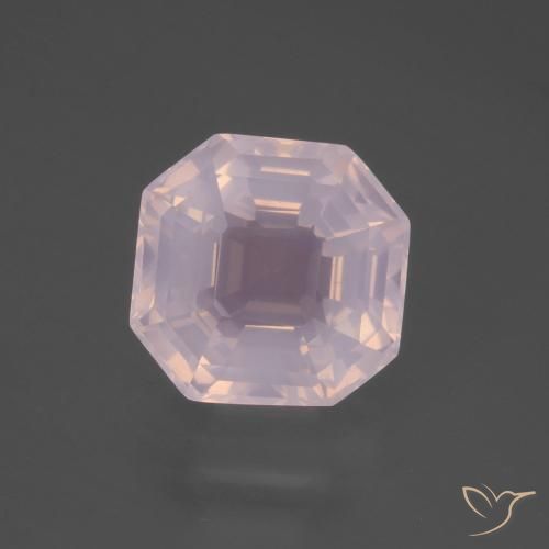 6.53ct 天然 ライトピンク ローズクォーツ, エメラルドカット, 透明