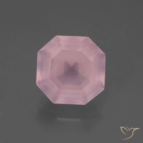 5.53ct 天然 ミディアムピンク ローズクォーツ, エメラルドカット, 透明