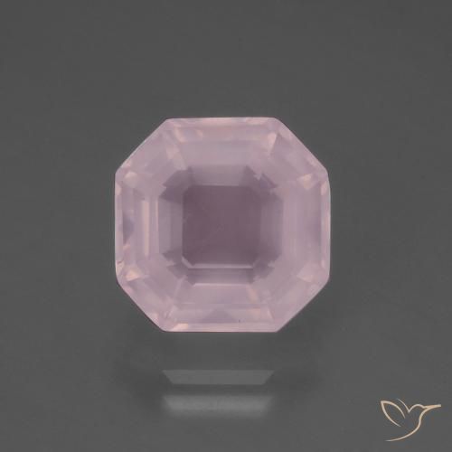5.60ct 天然 ライトピンク ローズクォーツ, エメラルドカット, 透明