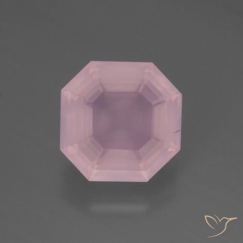 5.12ct 天然 ミディアムローズピンク ローズクォーツ, エメラルドカット, 透明