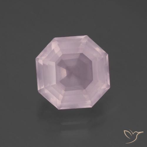 5.59ct 天然 バブルガムピンク ローズクォーツ, エメラルドカット, 透明