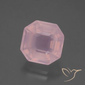 5.99カラットの天然鮮やかなピンクローズクォーツ、八角形 / エメラルドカット、透明