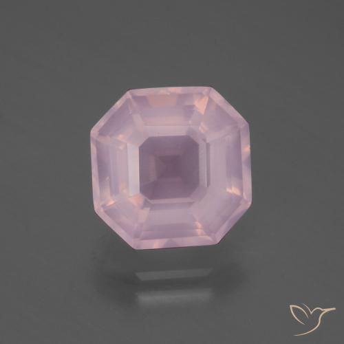 4.99ct 天然 バブルガムピンク ローズクォーツ, エメラルドカット, 透明