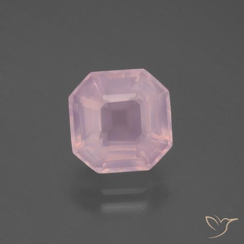 4.08ct 天然 ミディアムローズピンク ローズクォーツ, エメラルドカット, 透明