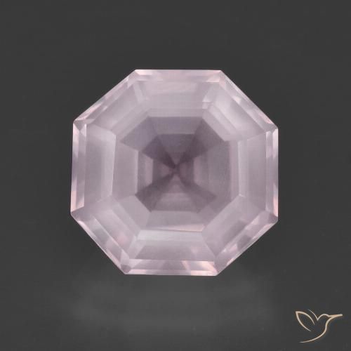 4.18ct 天然 ライトローズピンク ローズクォーツ, エメラルドカット, 透明