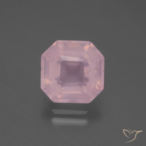 3.96ct 天然 ローズピンク ローズクォーツ, エメラルドカット, 透明