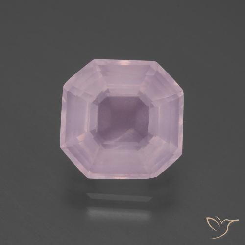 5.64ct 天然 バブルガムピンク ローズクォーツ, エメラルドカット, 透明
